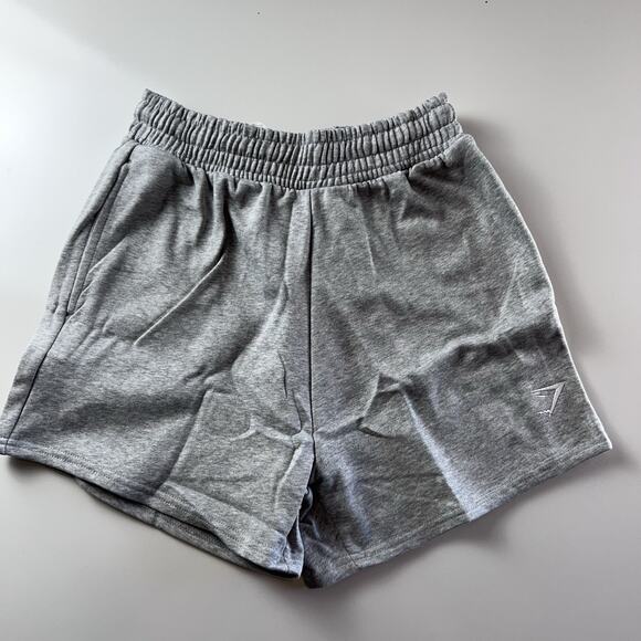 Gymshark Sweat Shorts Womens XS Elastic Waist Pockets Workout Training Gray - Picture 5 of 10
